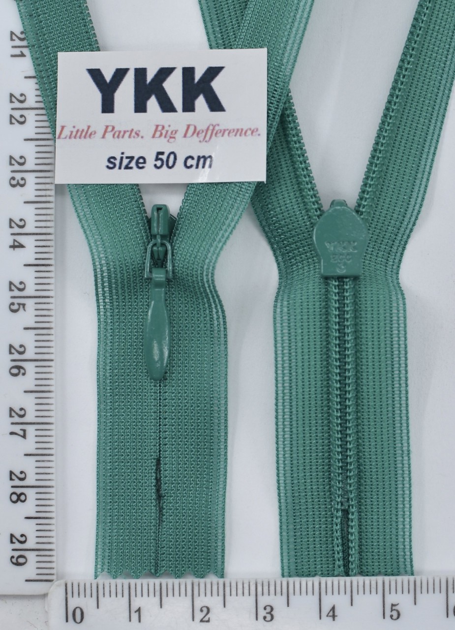 Блискавка спіраль №2 YKK Японія потайна нейлон 50см (036) зелень