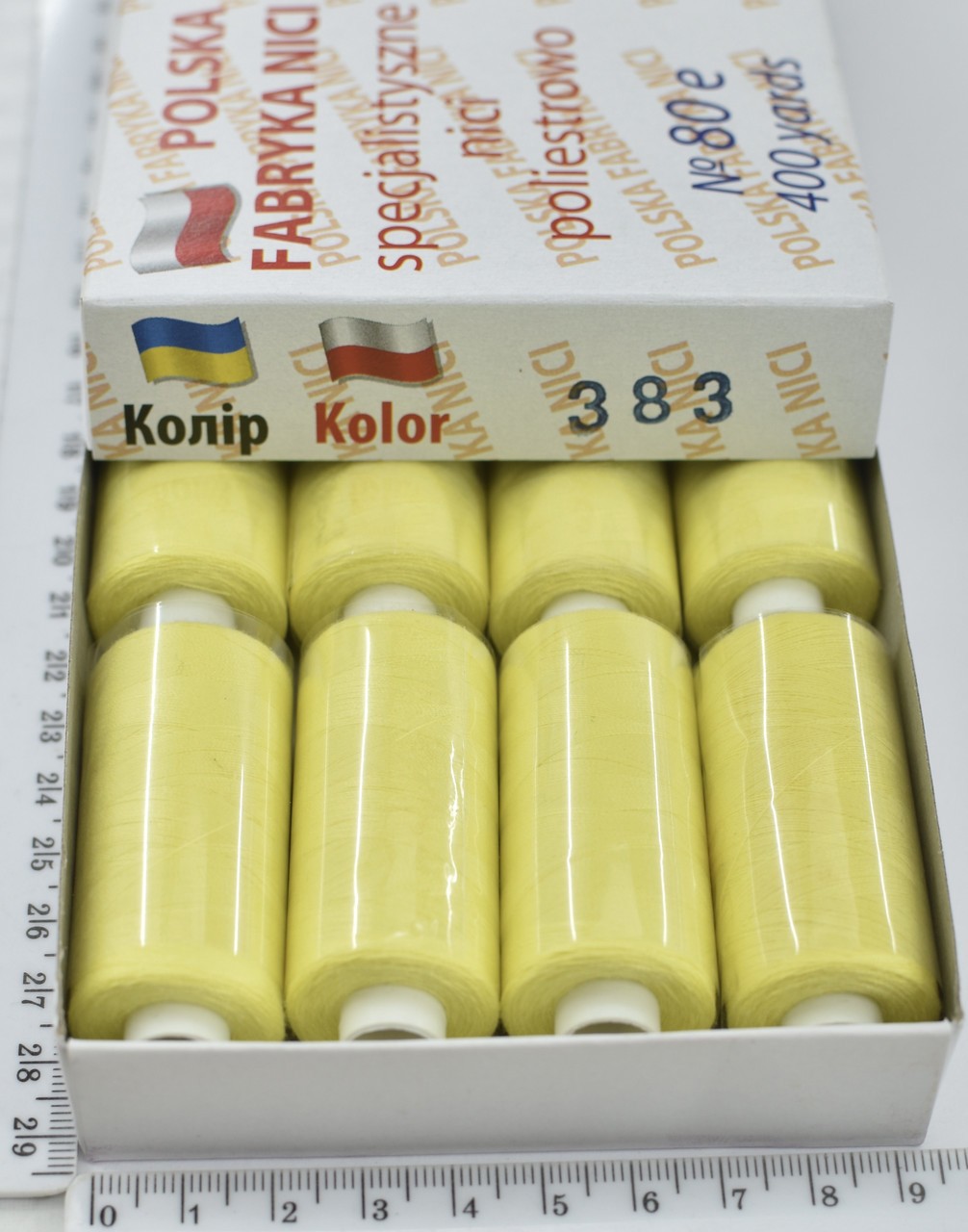 Нитка поліестер армовані №80 (аналог №40 / 2) 400ярд Польща №383