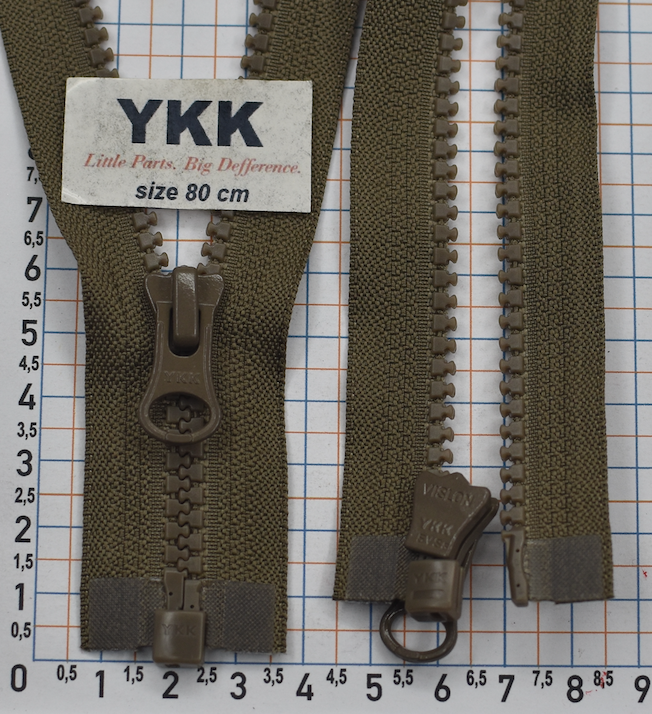 Блискавка 80см трактор № 5 YKK Японія VSC-56--DALHD- PE14- 242 хакі чорний (1)