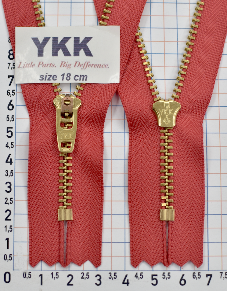Блискавка метал джинсова золото №4 YKK Японія черв (820)