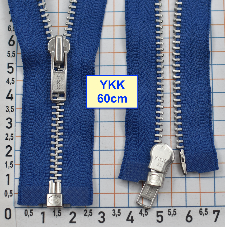 Блискавка 60см метал алюм №3 YKK Японія  лавандово індігов (279)