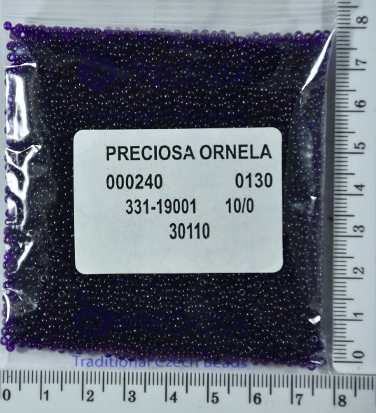 Бісер PRECIOSA №10 / 0 прозорого №30110 пакет 50 грам