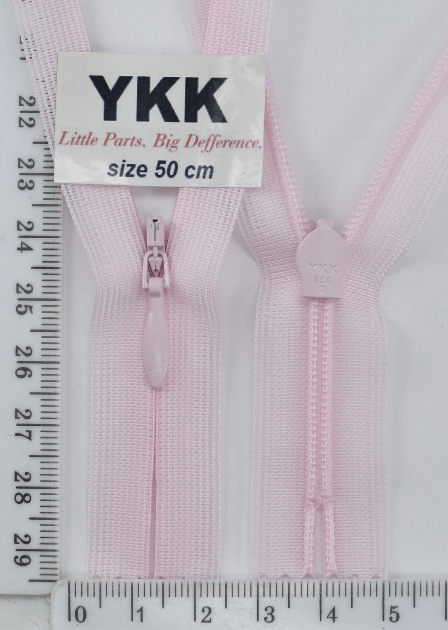 Блискавка спіраль №2 YKK Японія потайна нейлон 50см (512) рожева