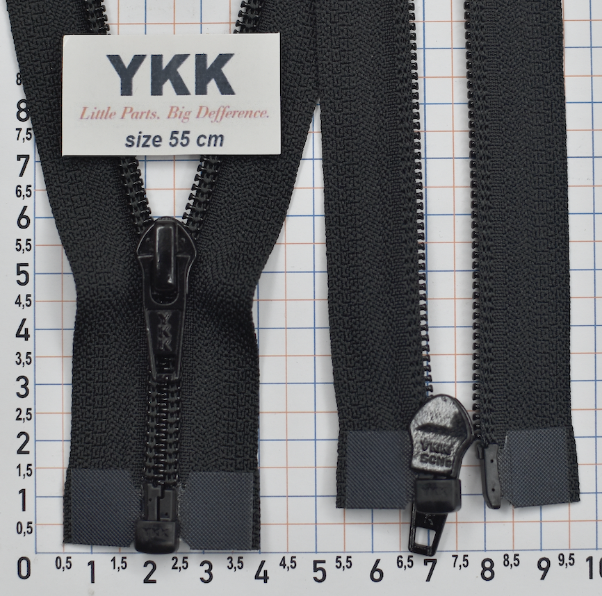 Блискавка спіраль № 5 YKK Японія разьемна 55см № 580 чорна