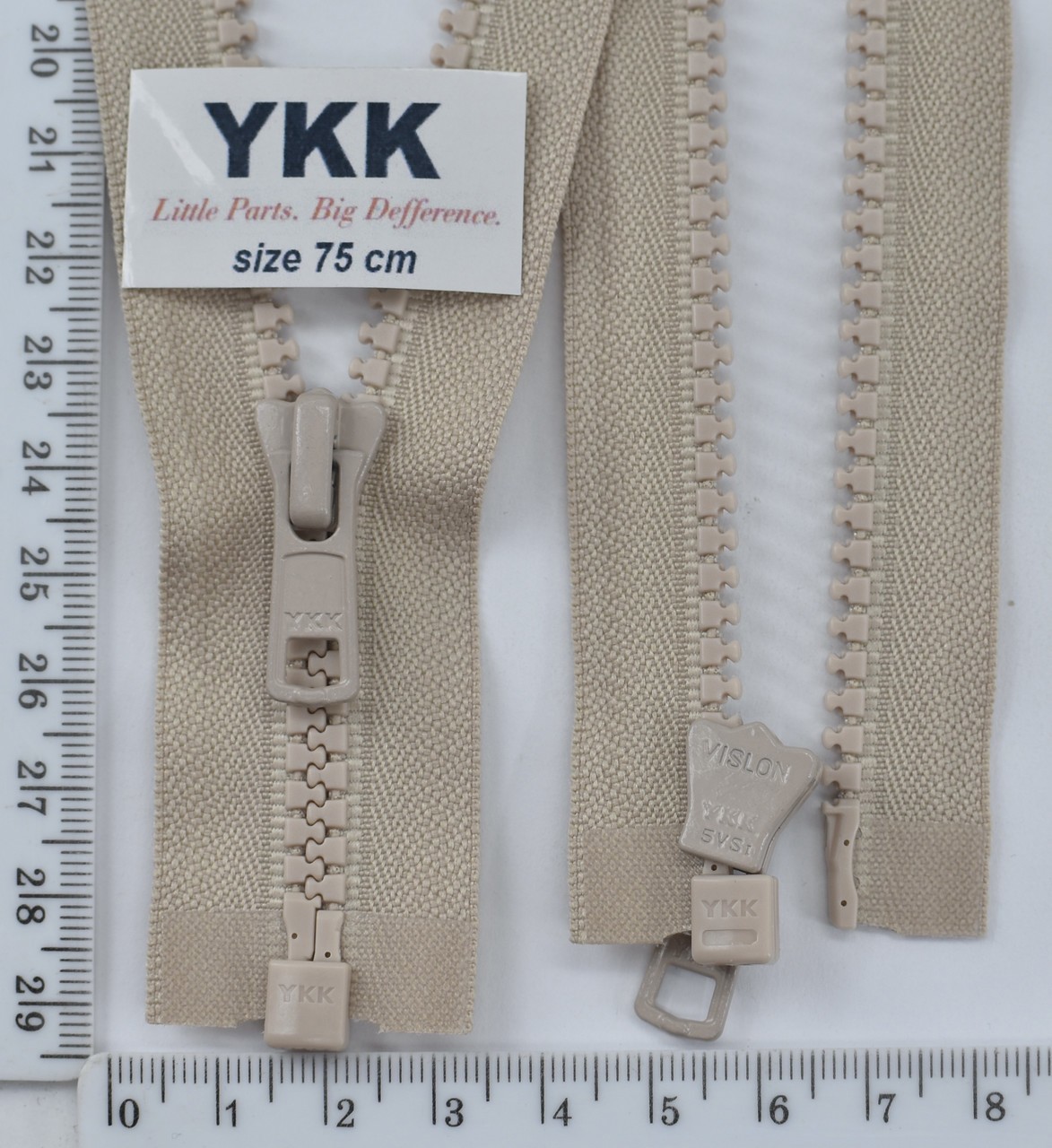 Блискавка трактор №5 YKK Японія разьемний 75см (101) св бежевий