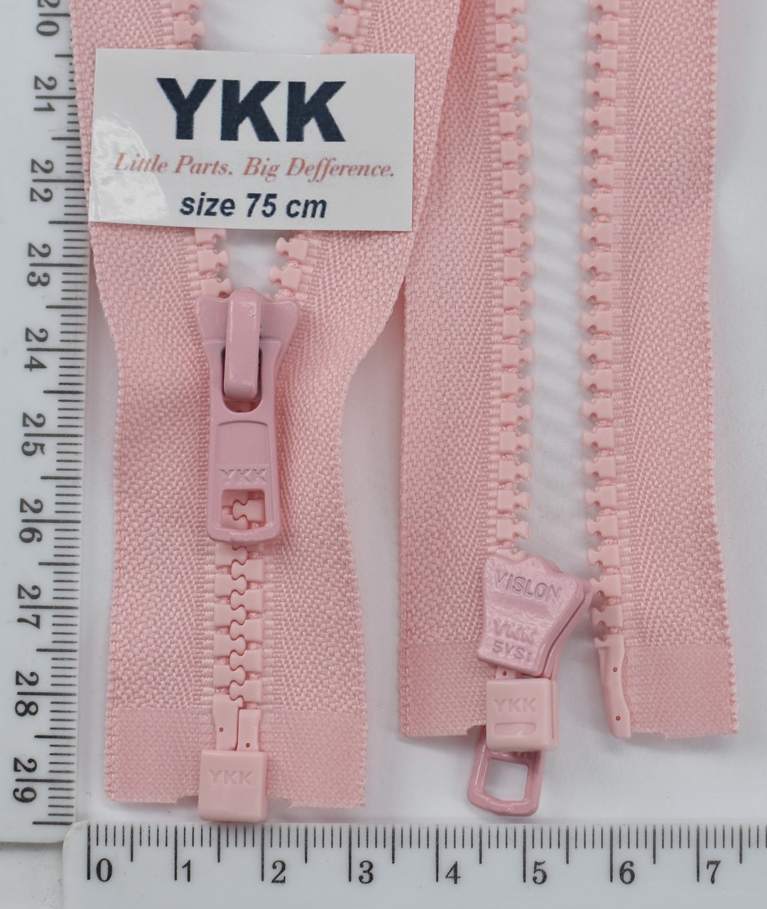 Блискавка трактор №5 YKK Японія разьемний 75см (851) св рожевий