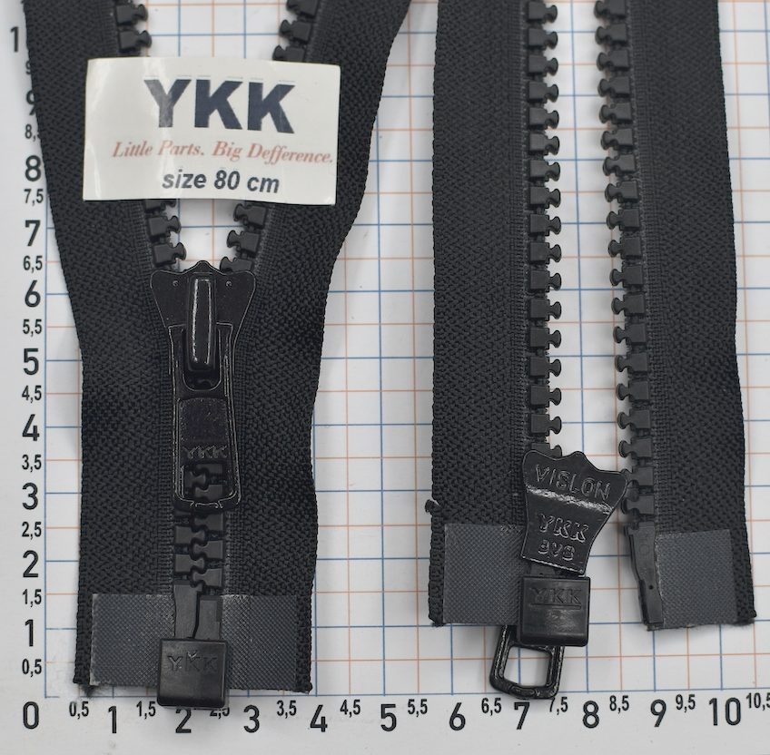 Блискавка(YKK) супертракт(Т8) 1бег 75-80см чорна
