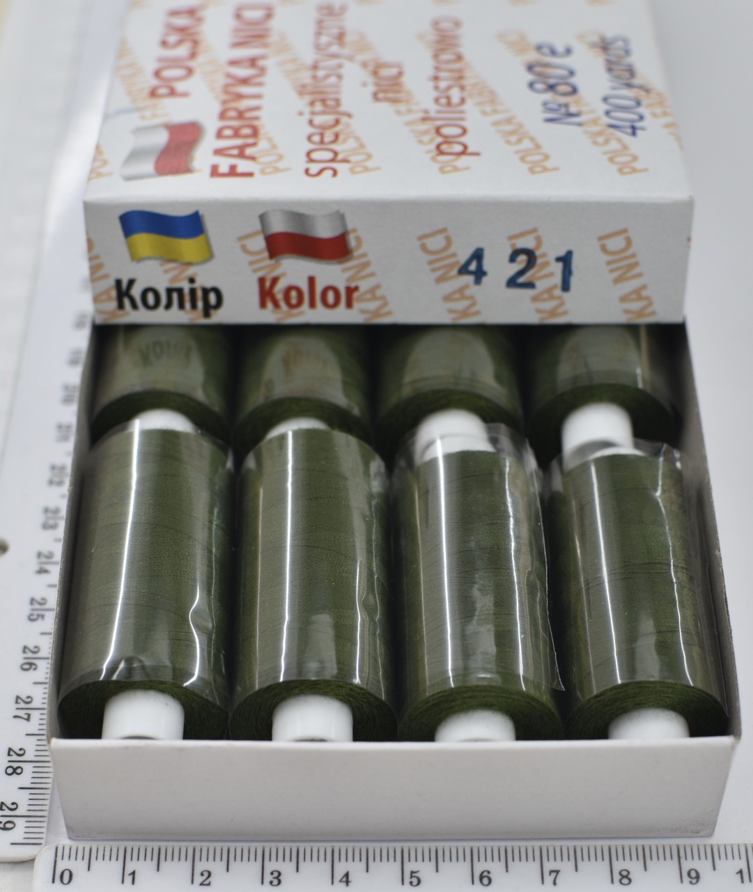 Нитка поліестер армовані №80 (аналог №40 / 2) 400ярд Польща №421