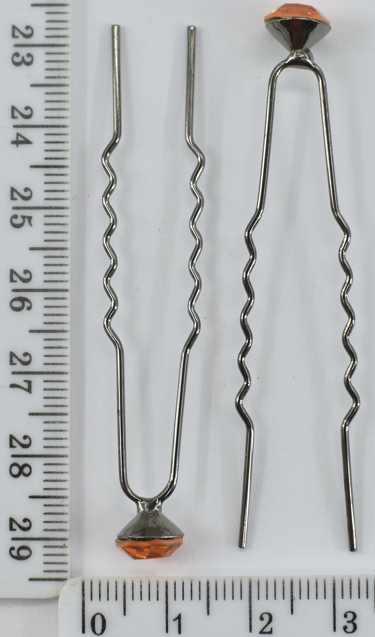 Шпилька для волосся з каменем стразами оранж шт
