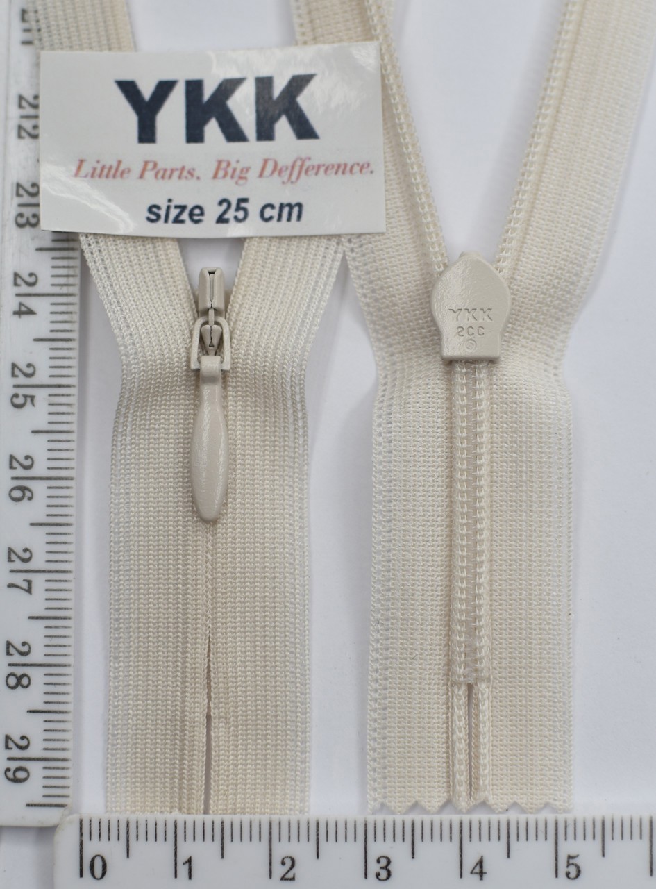Блискавка спіраль №2 YKK Японія потайна нейлон 25см (123)
