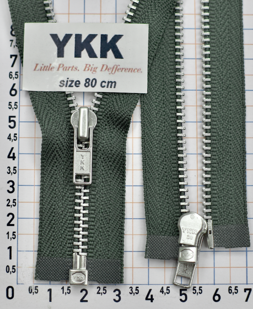 Блискавка 80 метал алюм срібло №3 YKK Японія