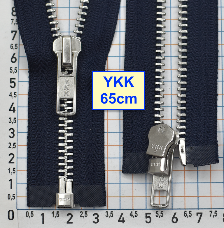 Блискавка 65см метал алюм № 5 YKK Японія  світло фіолетово синій (697)