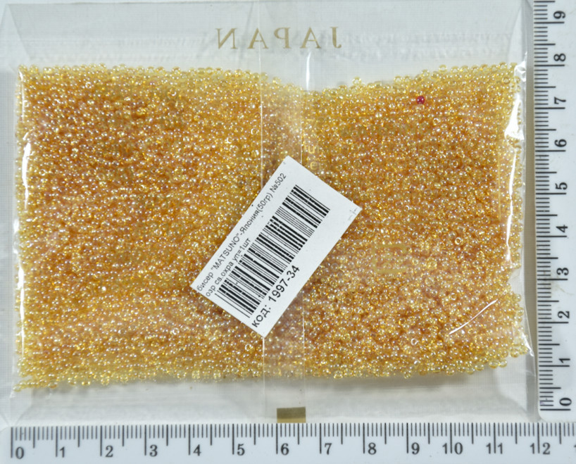 Бісер №11 / 0 "MATSUNO" -Японія (50гр) №502 прозо св.охра