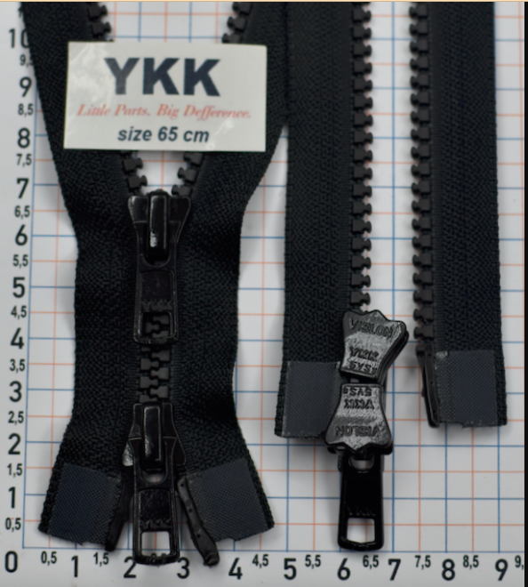 Блискавка 65см трактор №5 YKK VSMR-5-DA-DAG3-E-P14N чорна