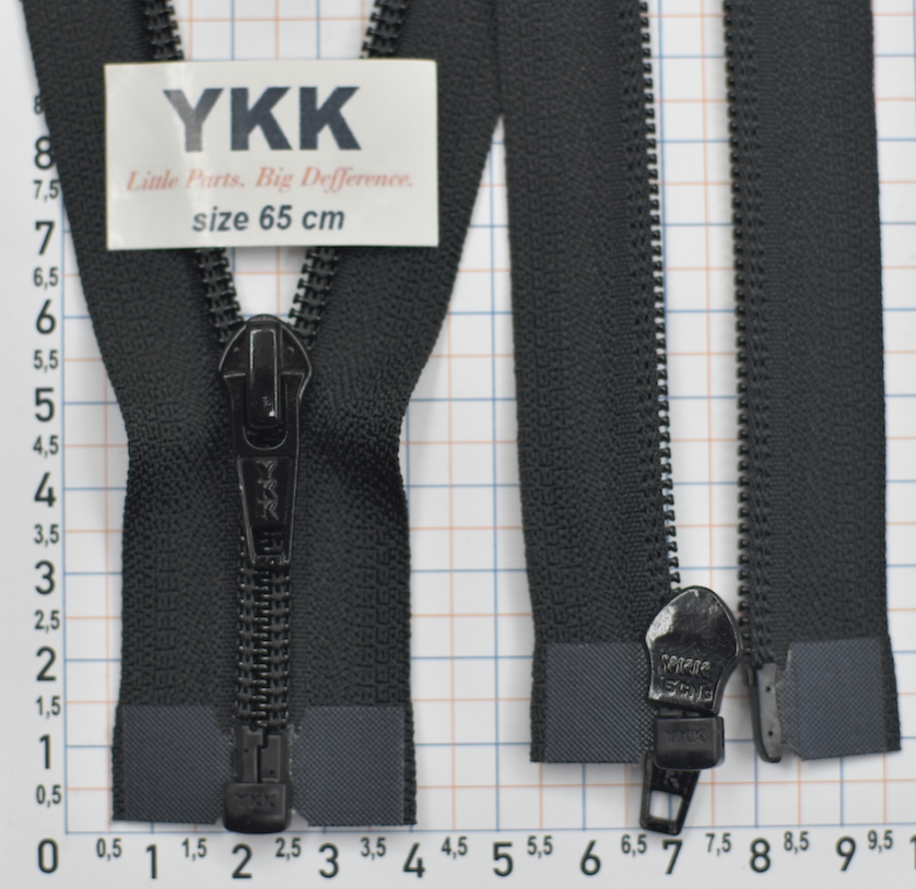 Блискавка 65см YKK Японія спіраль № 5 CIFOR-56 чорна