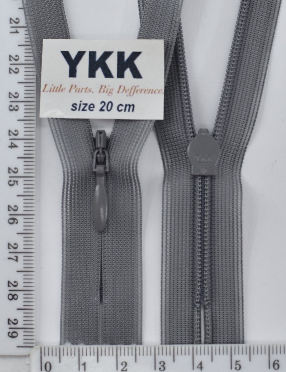 Блискавка спіраль №2 YKK Японія потайна нейлон 20см (384) т сірий