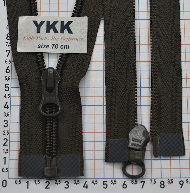 Блискавка 70см YKK Японія спіраль № 5 CIFOR-56-DALHD-E-223 т хакі - болото