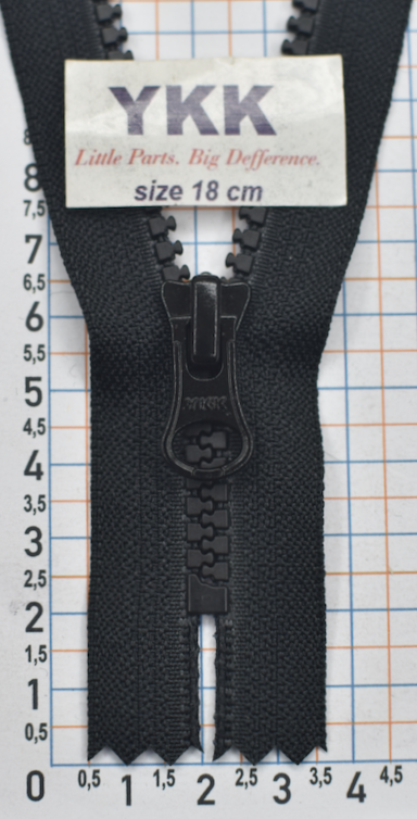 Блискавка 18см трактор №5 YKK Японія VSC-56-DALHD-e чорна