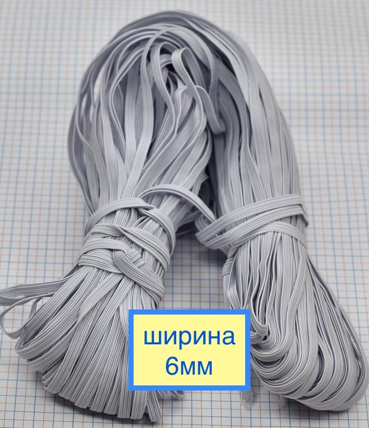 Гумка білизняна жорстка шир 6 мм мотком біла