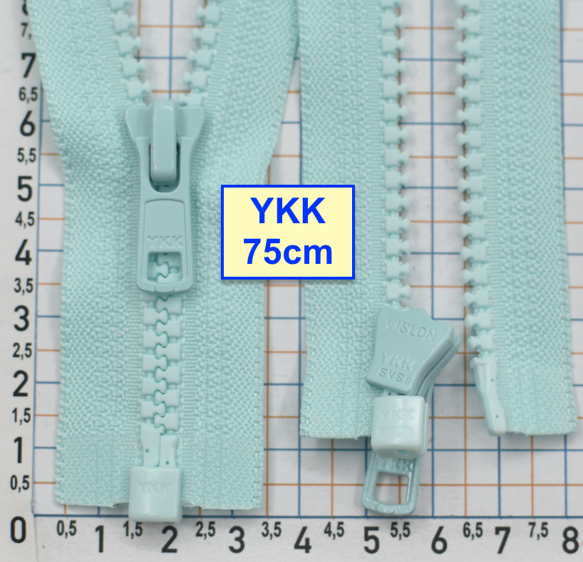 Блискавка трактор №5 YKK Японія 75см блакитн м'ятн  (813)