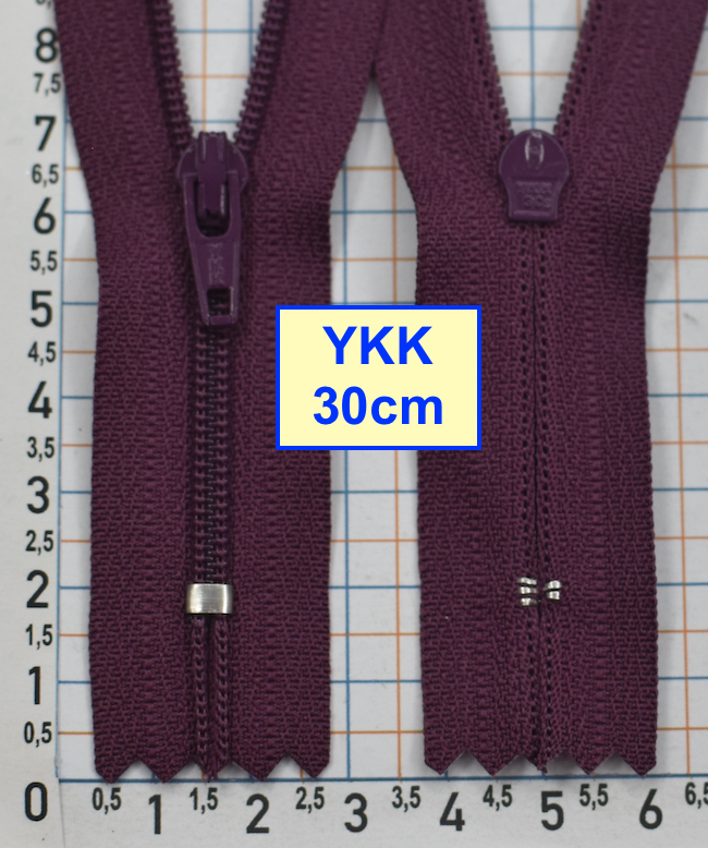 Блискавка 30см спіральна №3 YKK Японія пурпуров (242)