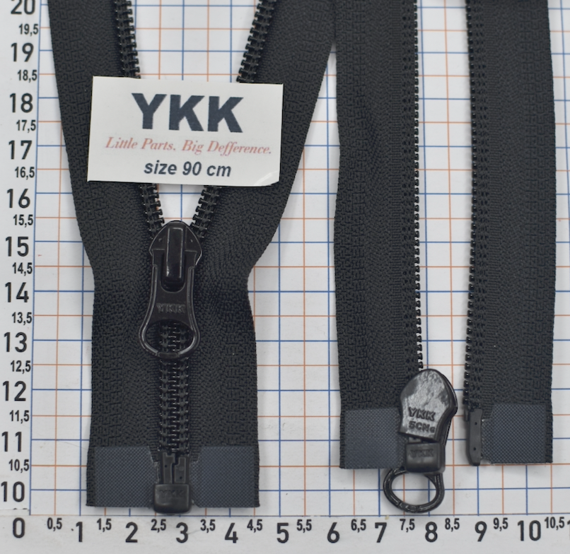 Блискавка YKK спіраль № 5 разьемна 90см № 580 чорна