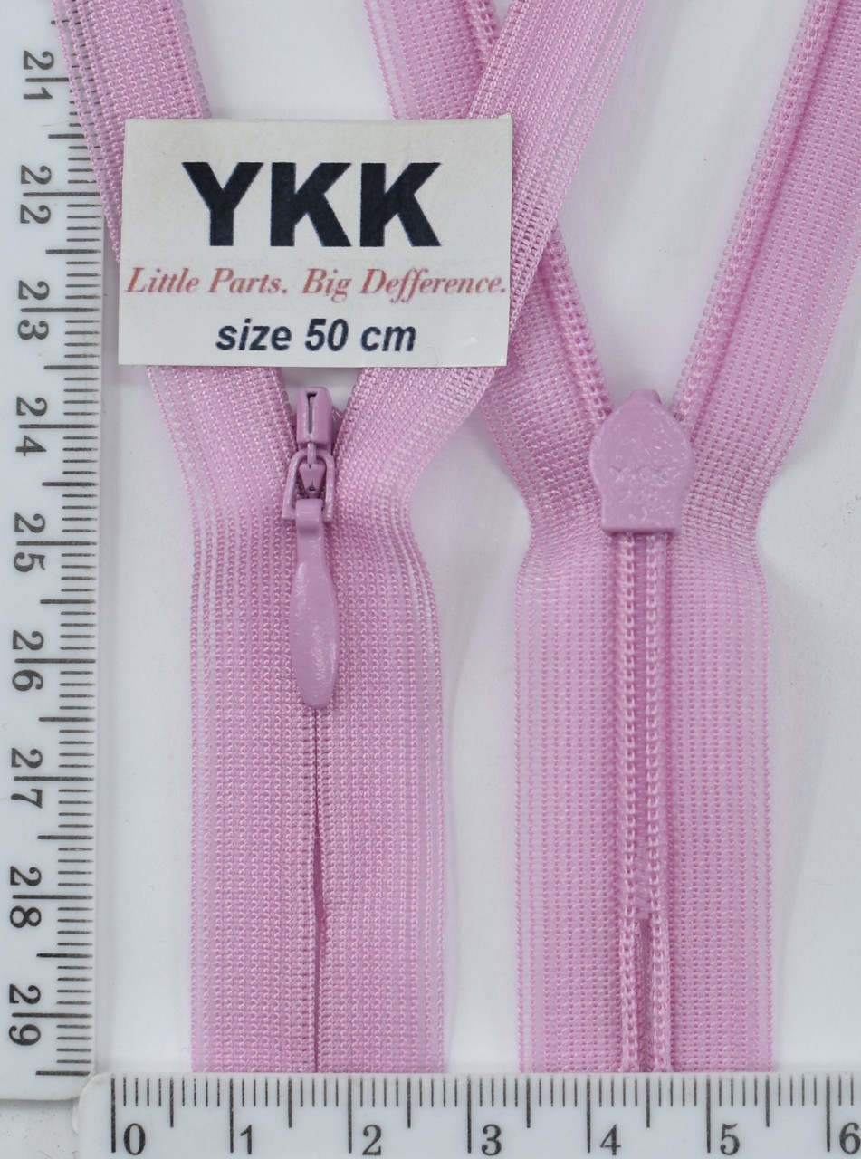 Блискавка спіраль №2 YKK Японія потайна нейлон 50см (042) розов