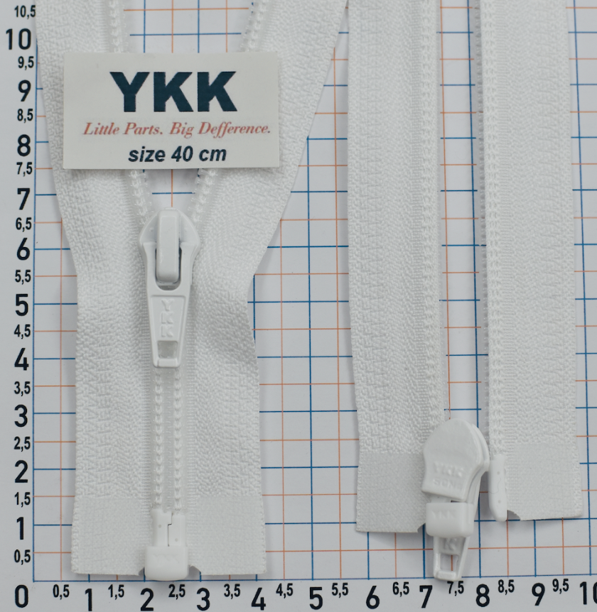 Блискавка спіраль №5 YKK Японія разьемний 40см бел