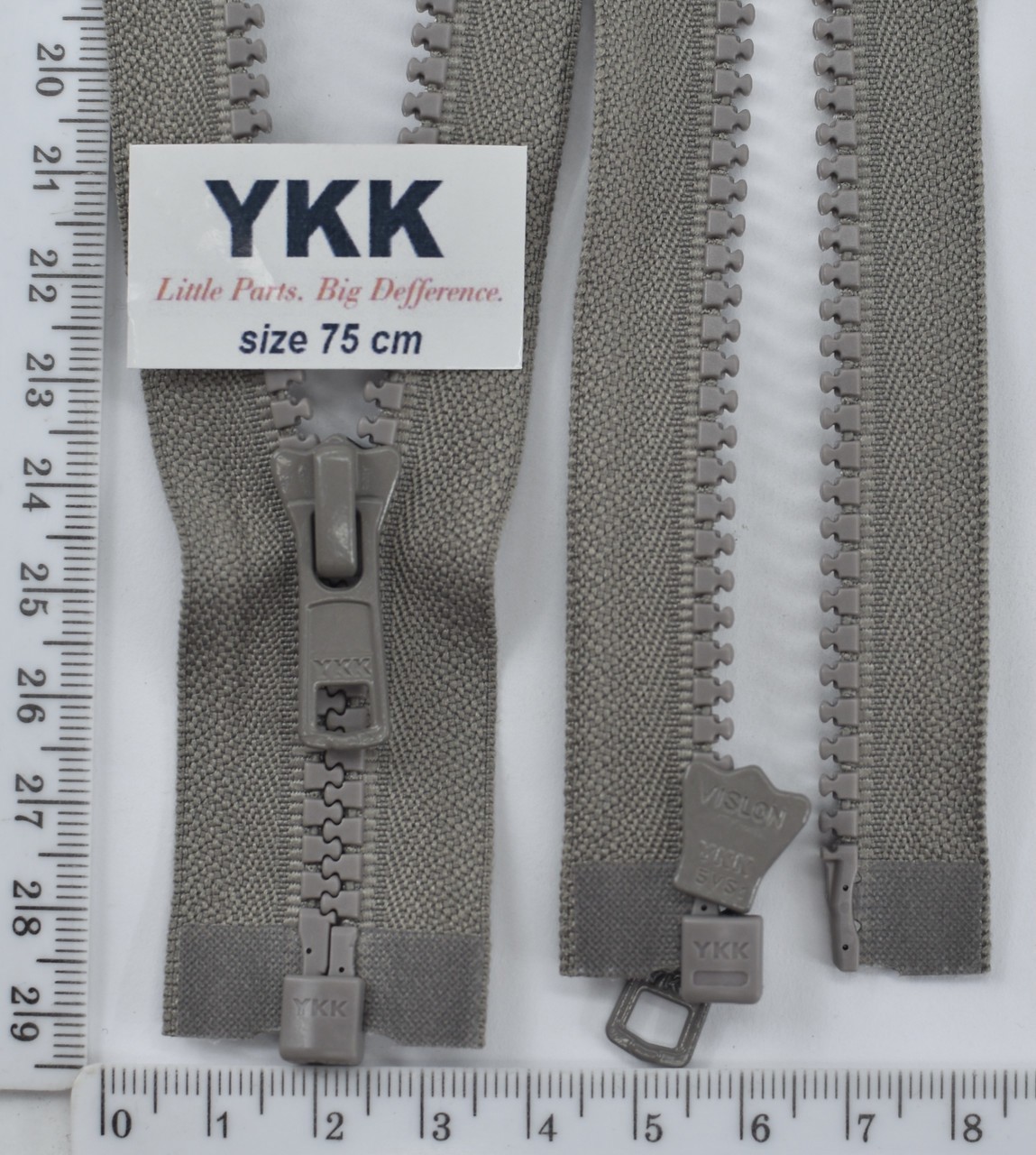 Блискавка трактор №5 YKK Японія разьемний 75см (323) сірий