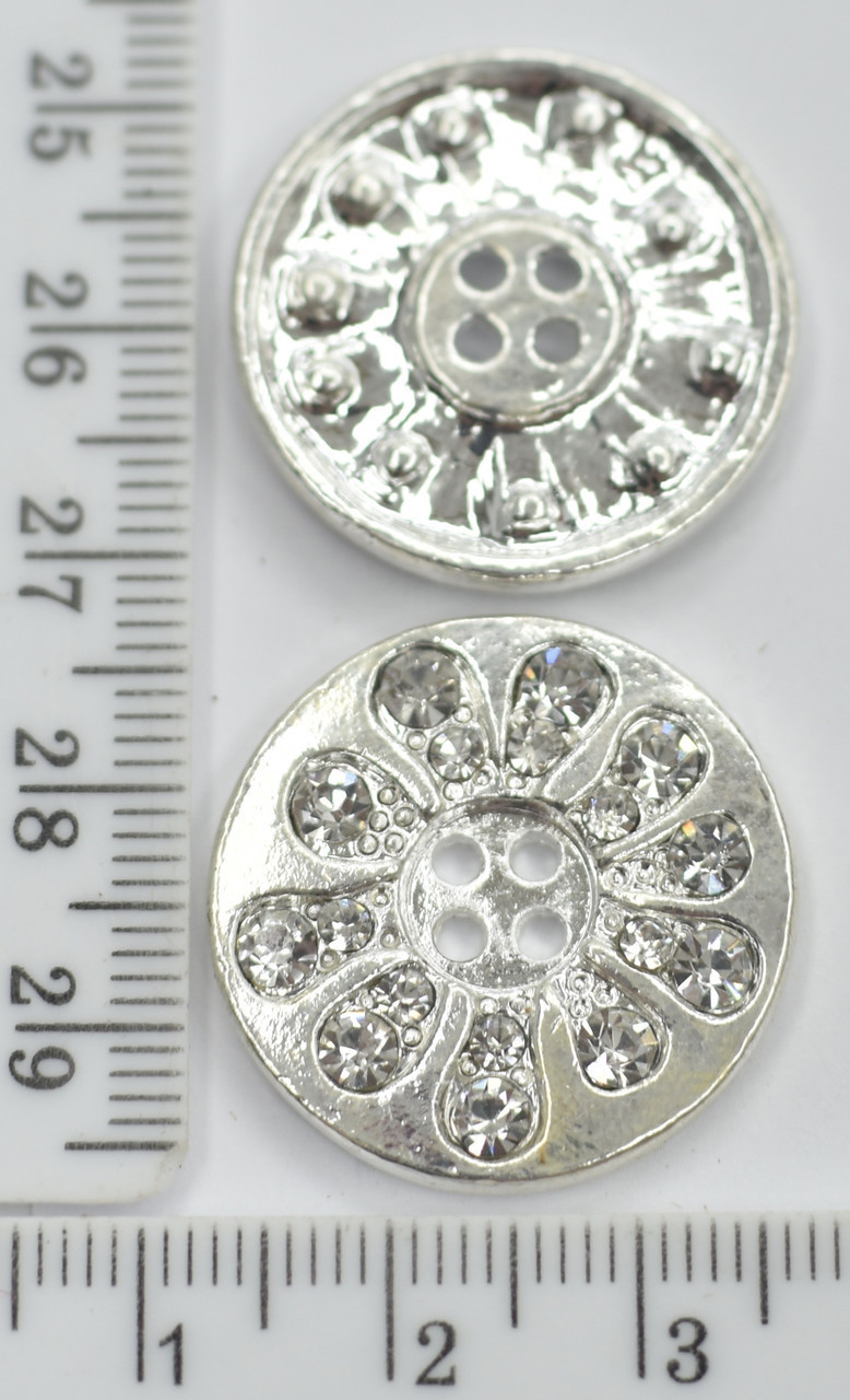 Гудзик ф = 20мм метал 4отв №1906 срібло