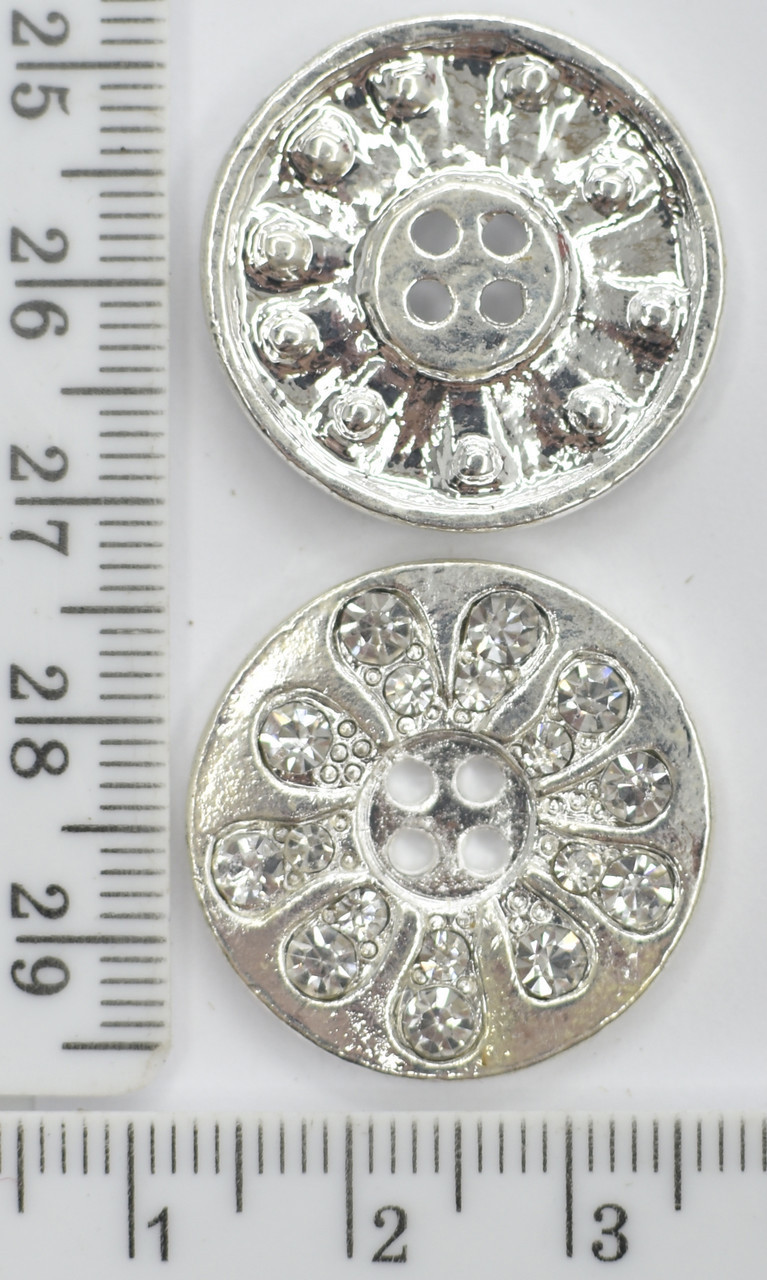 Гудзик ф = 20мм метал 4отв №1906 срібло