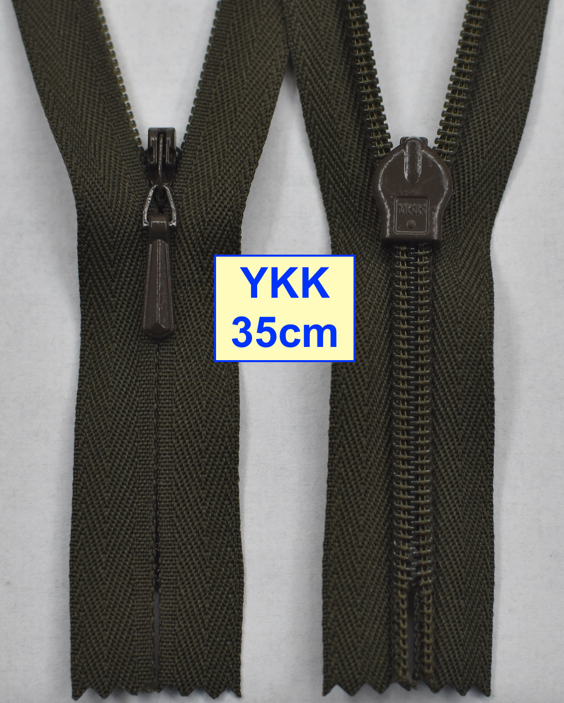 Блискавка 35см потайна бабовняна №3 YKK №305 Японія темний хакі (757)